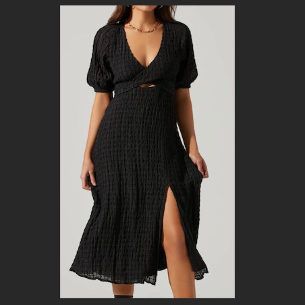 Astr Cross Bust Tie Back Midi Dress